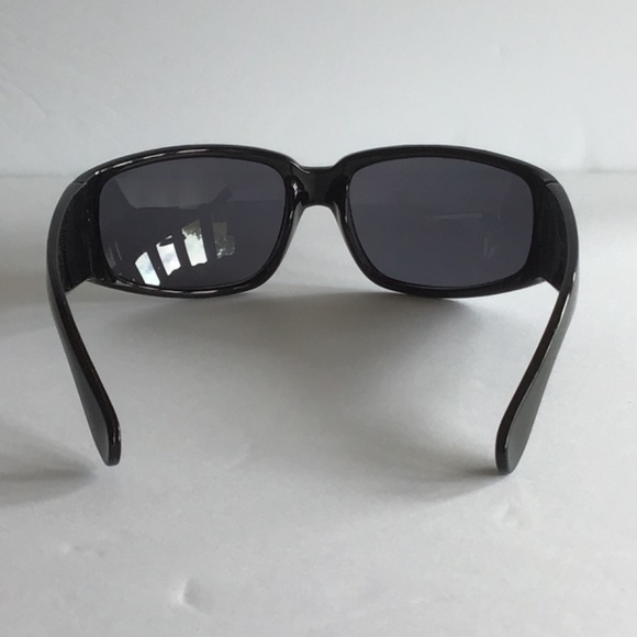 Light Wrap Sunglasses Gloss Black Frame and Black Lens Adult Size - Picture 6 of 7